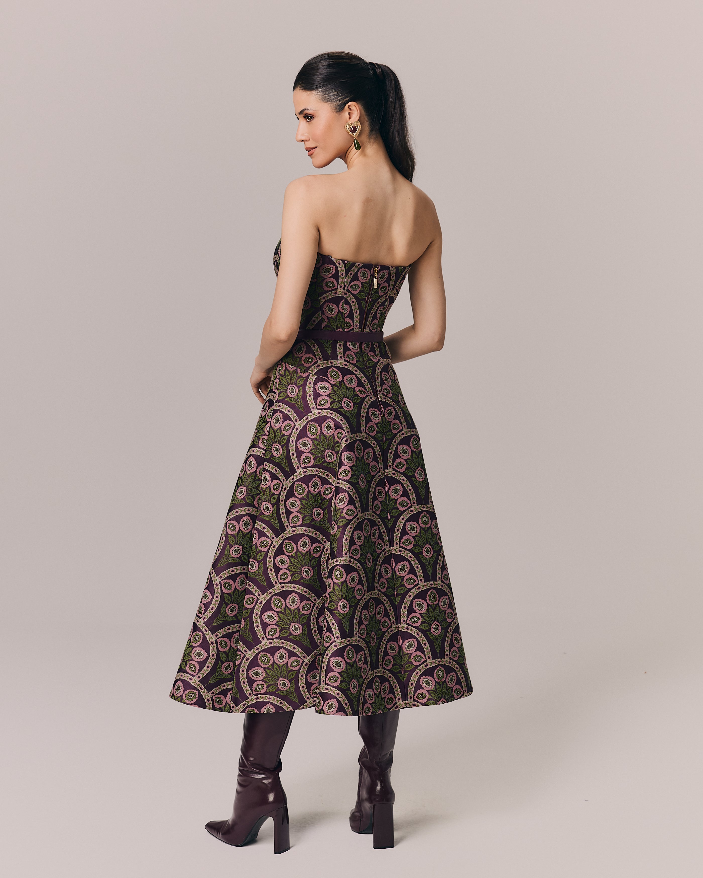 VESTIDO MIDI QUARTIER ESTAMPA SAINT GERMAIN