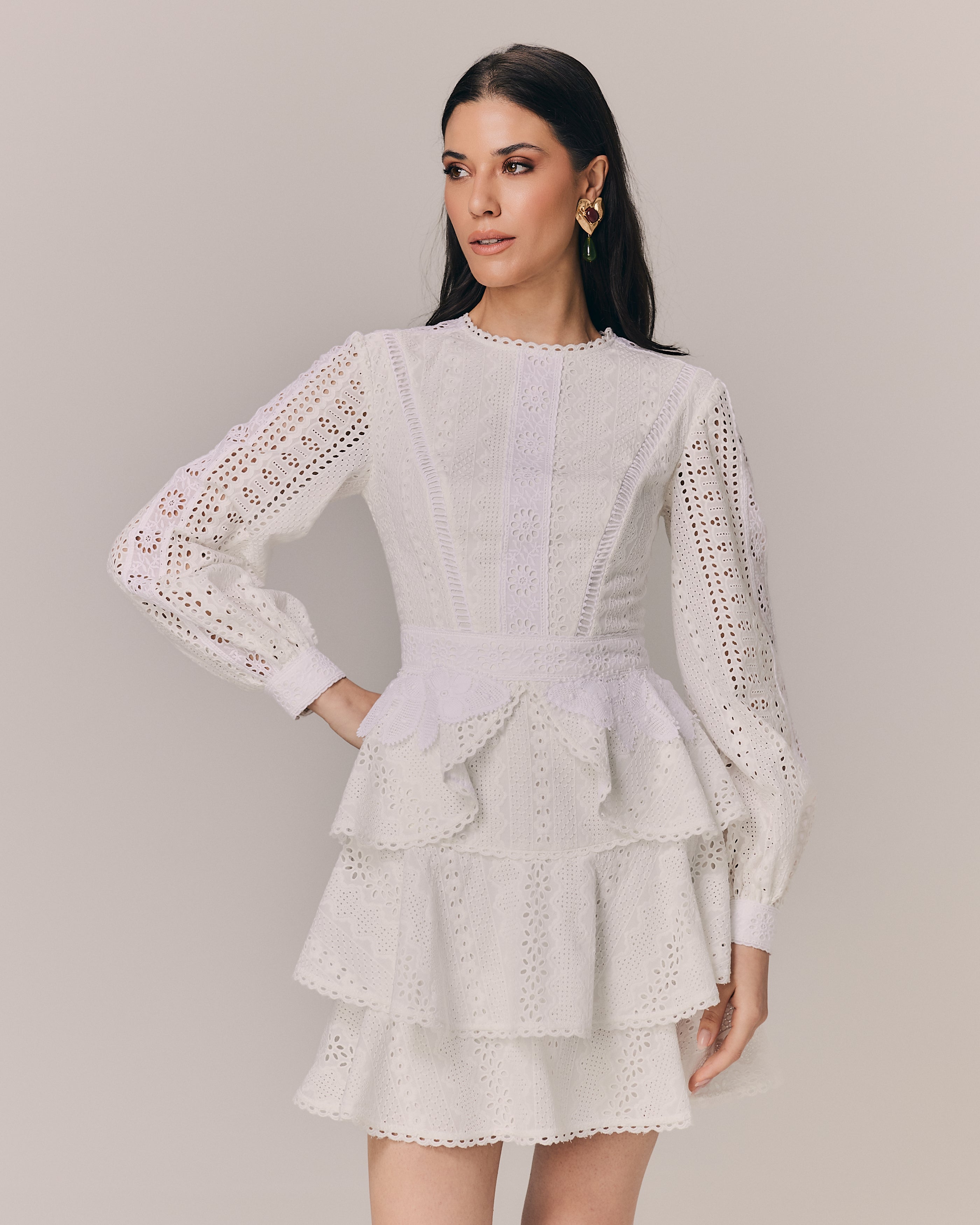 VESTIDO CURTO GIULIA OFF WHITE