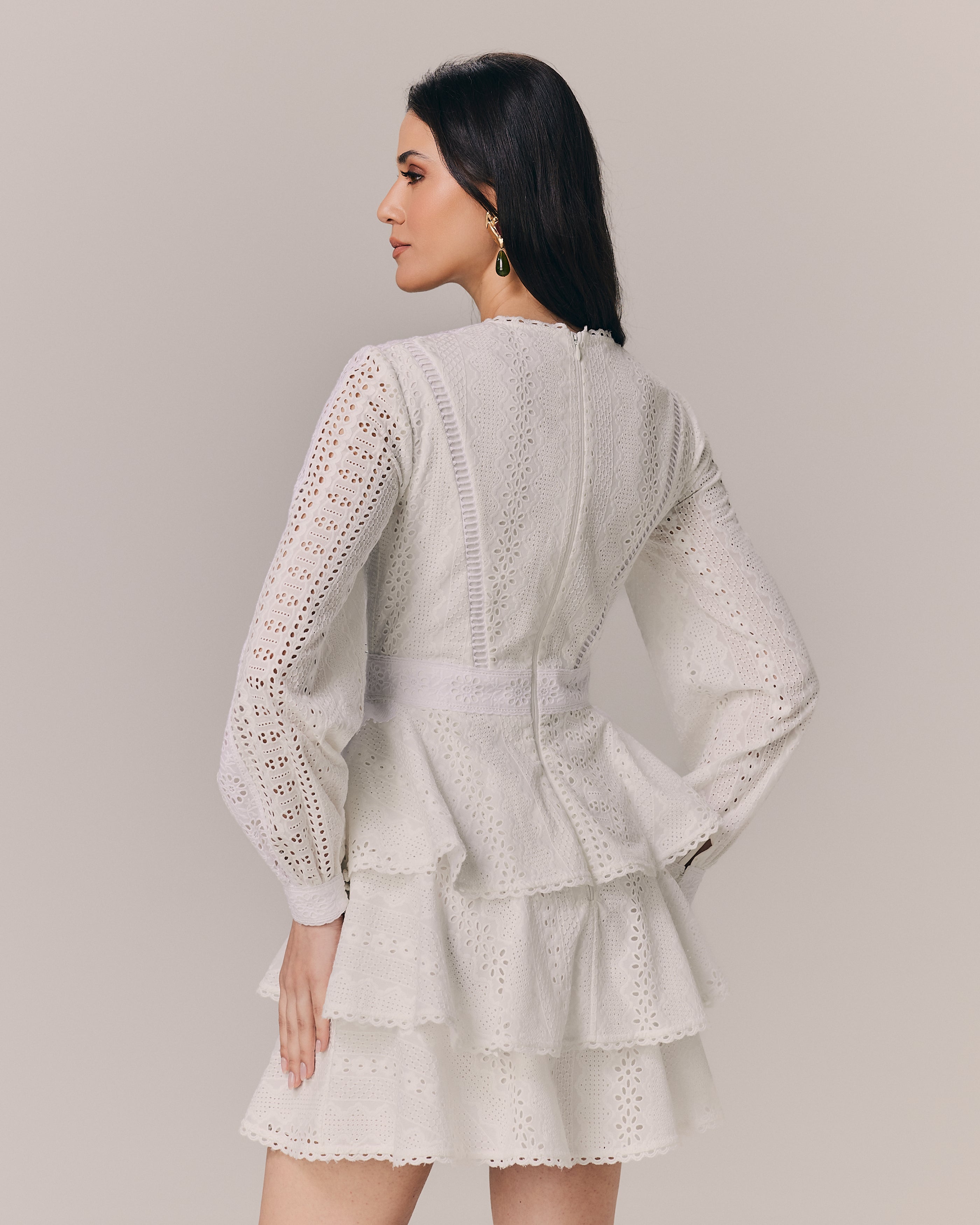 VESTIDO CURTO GIULIA OFF WHITE