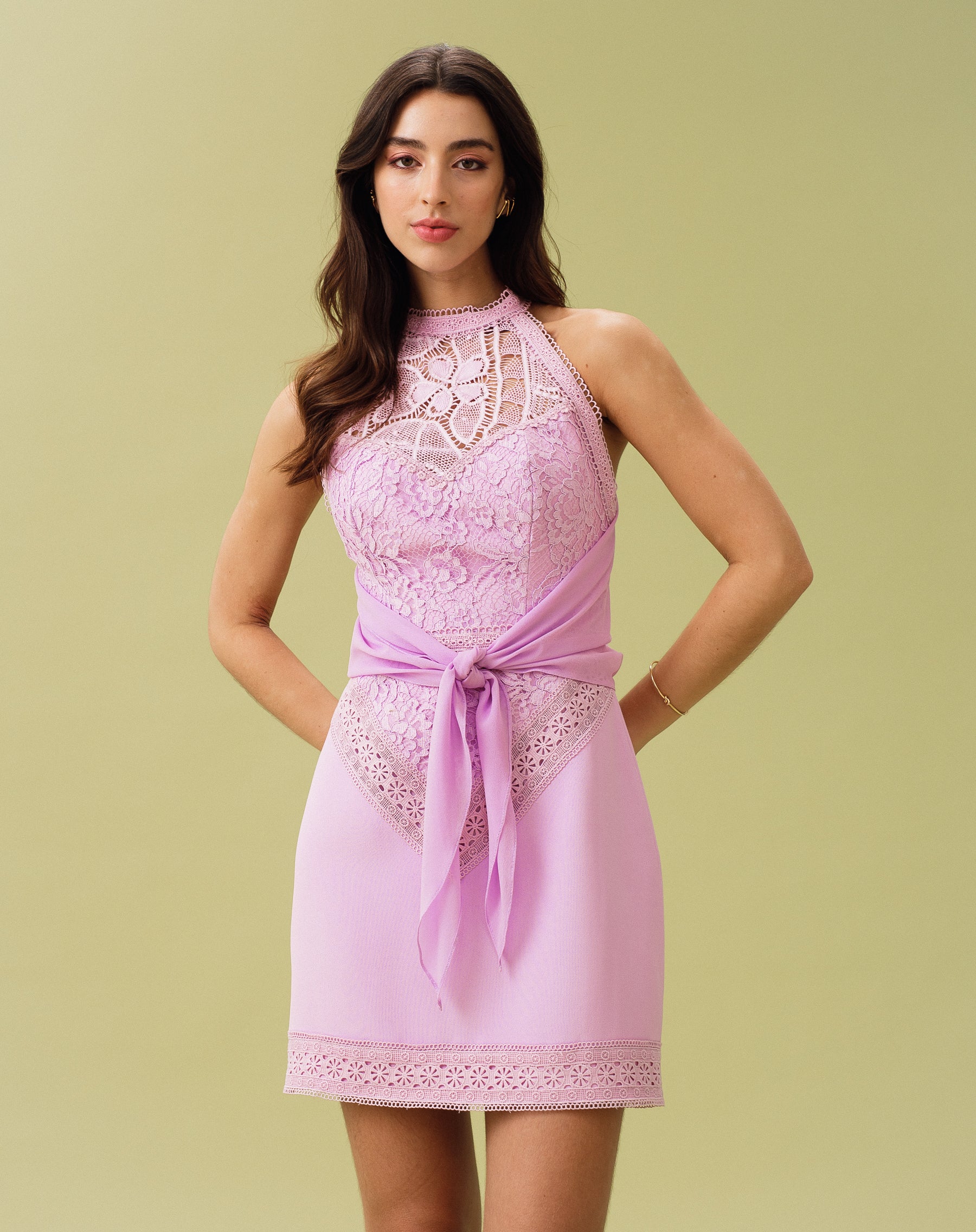 VESTIDO CURTO LENA LILAS LISIANTO