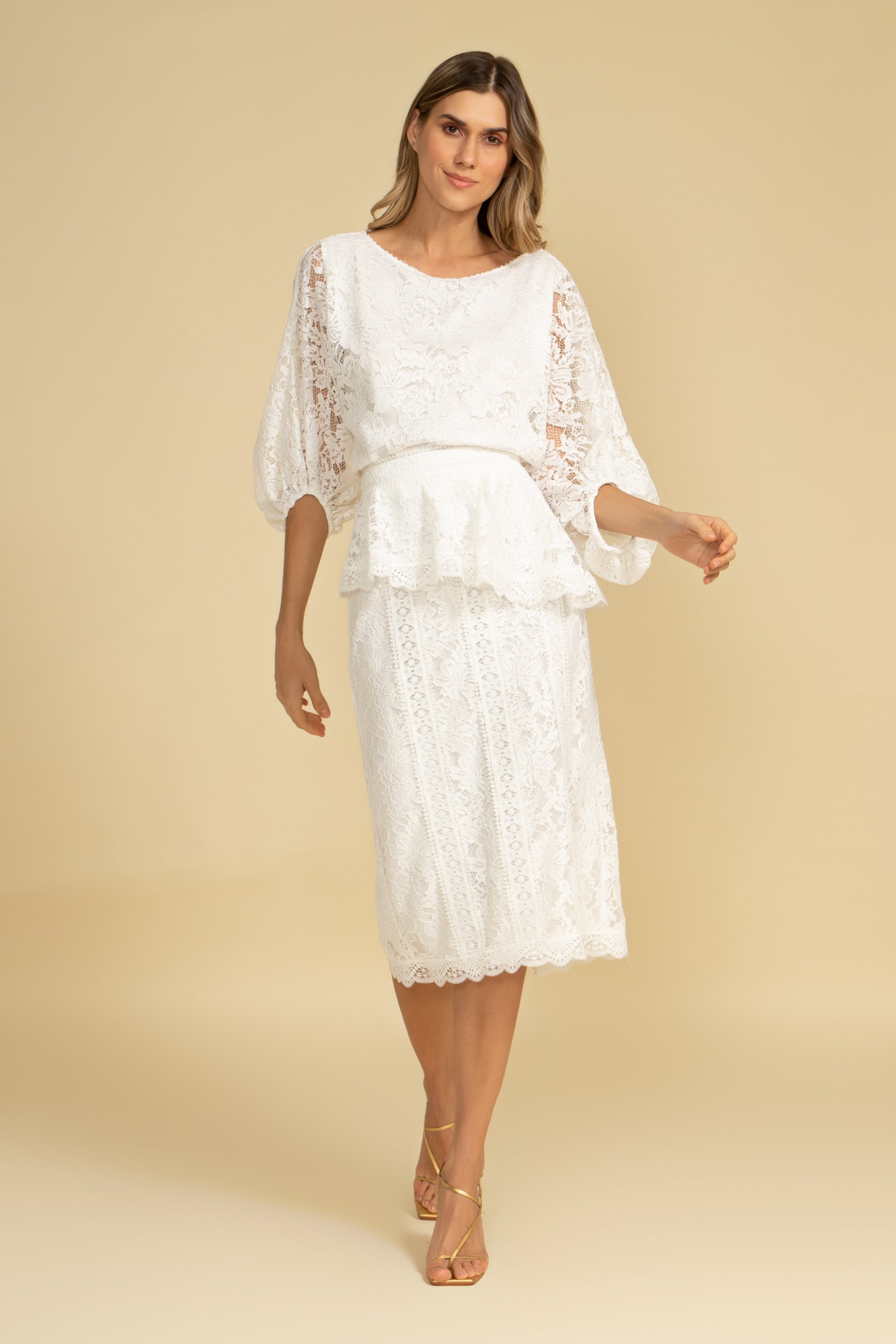 SAIA MIDI ALEX OFF WHITE