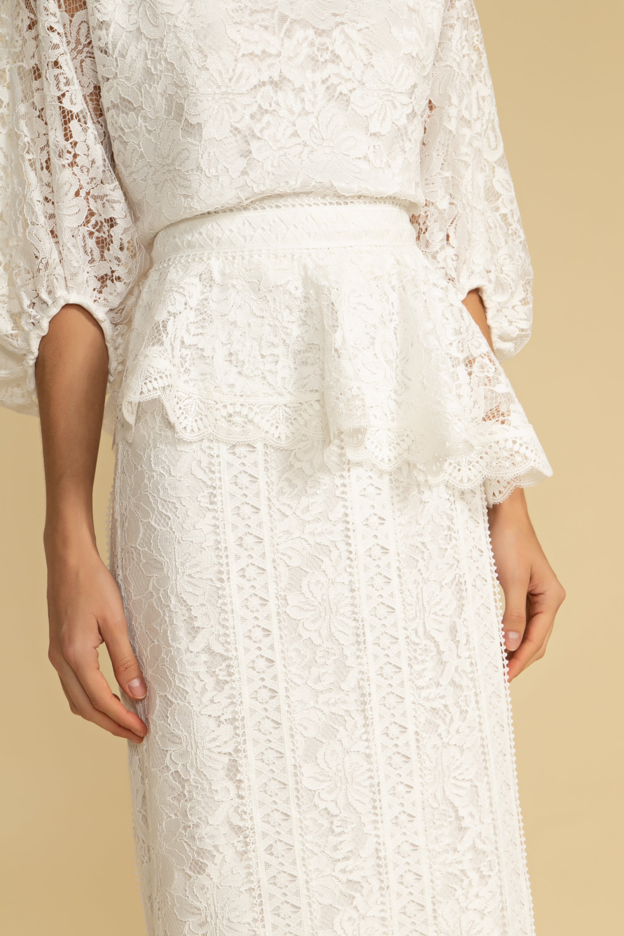 SAIA MIDI ALEX OFF WHITE