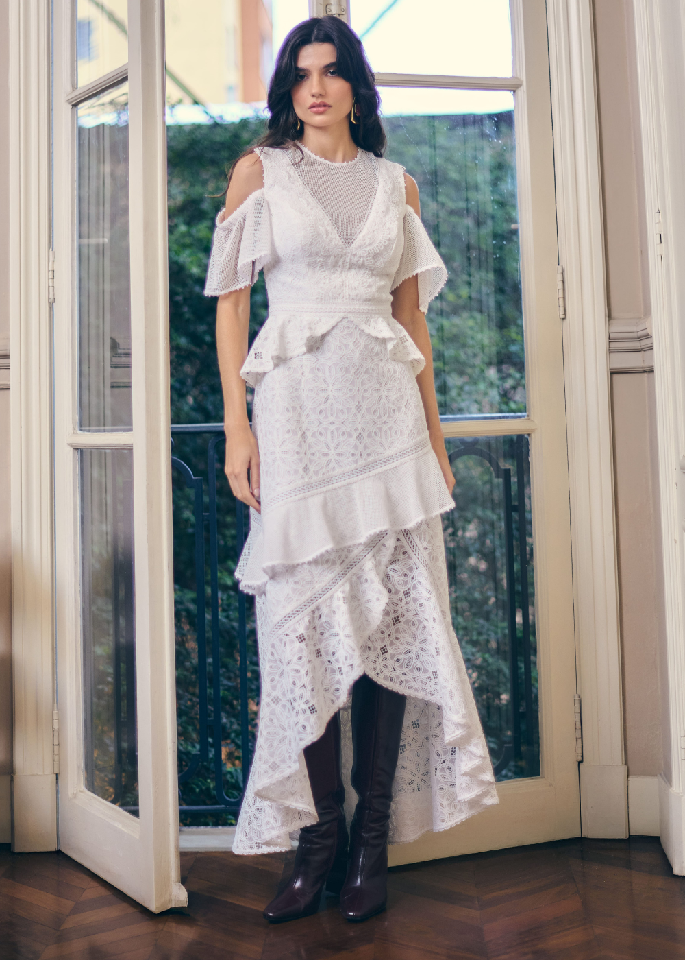 VESTIDO MIDI DEBORA OFF WHITE
