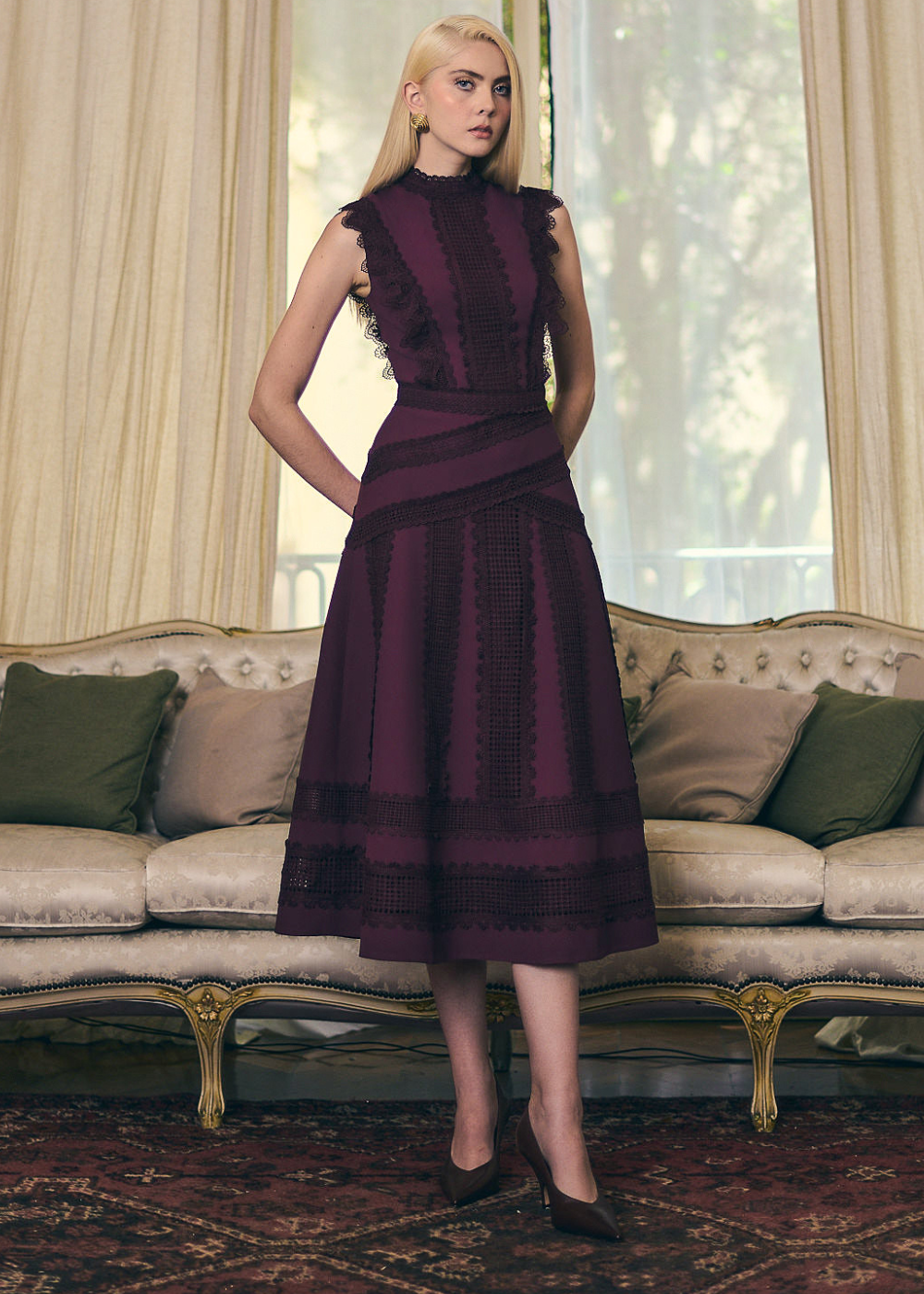 VESTIDO MIDI ISABEL VINO
