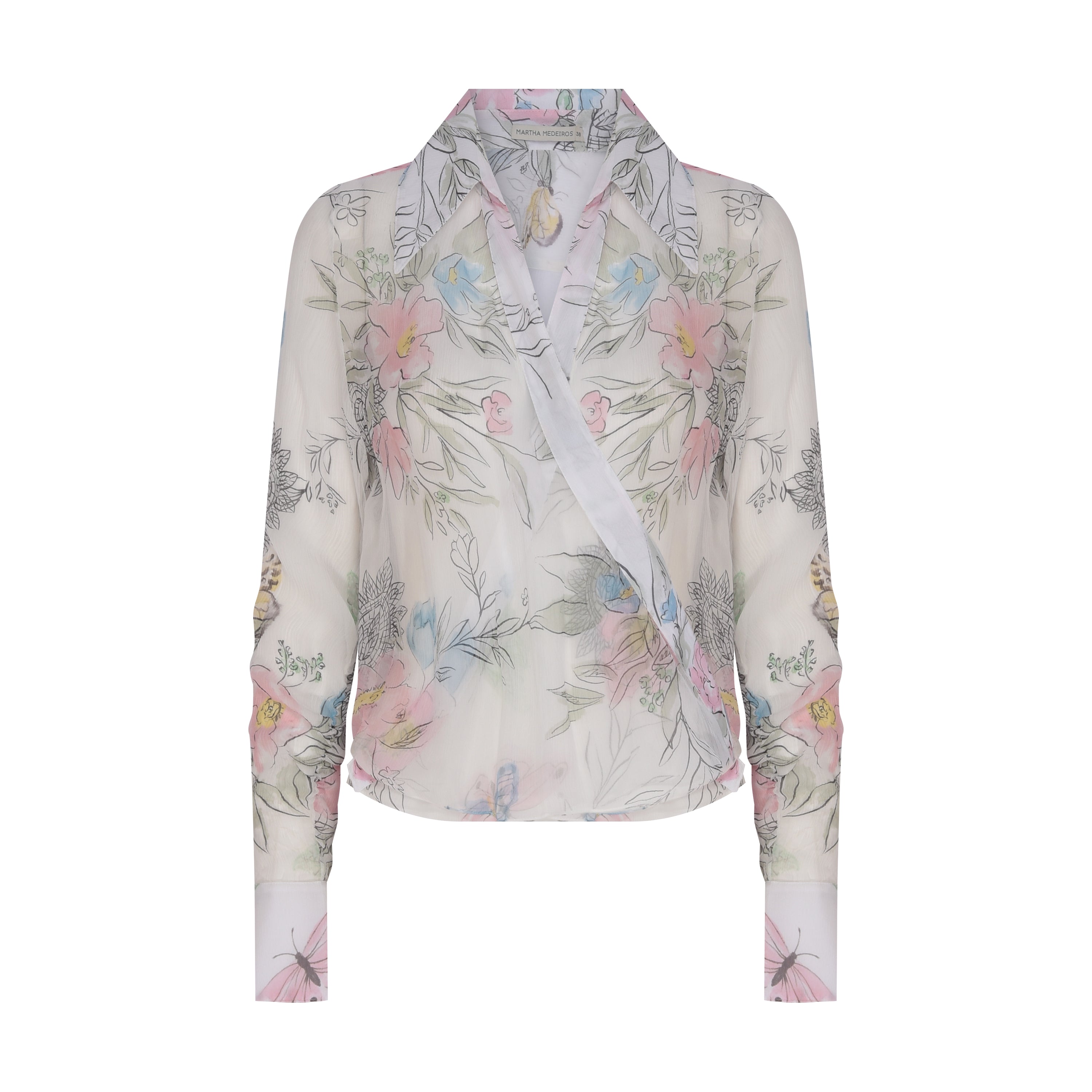 CAMISA ANDREA CHIFFON ESTAMPADA ESTAMPA MANACA