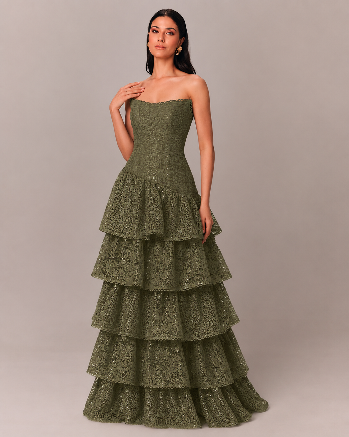 VESTIDO LONGO ALICE VERDE OLIVA