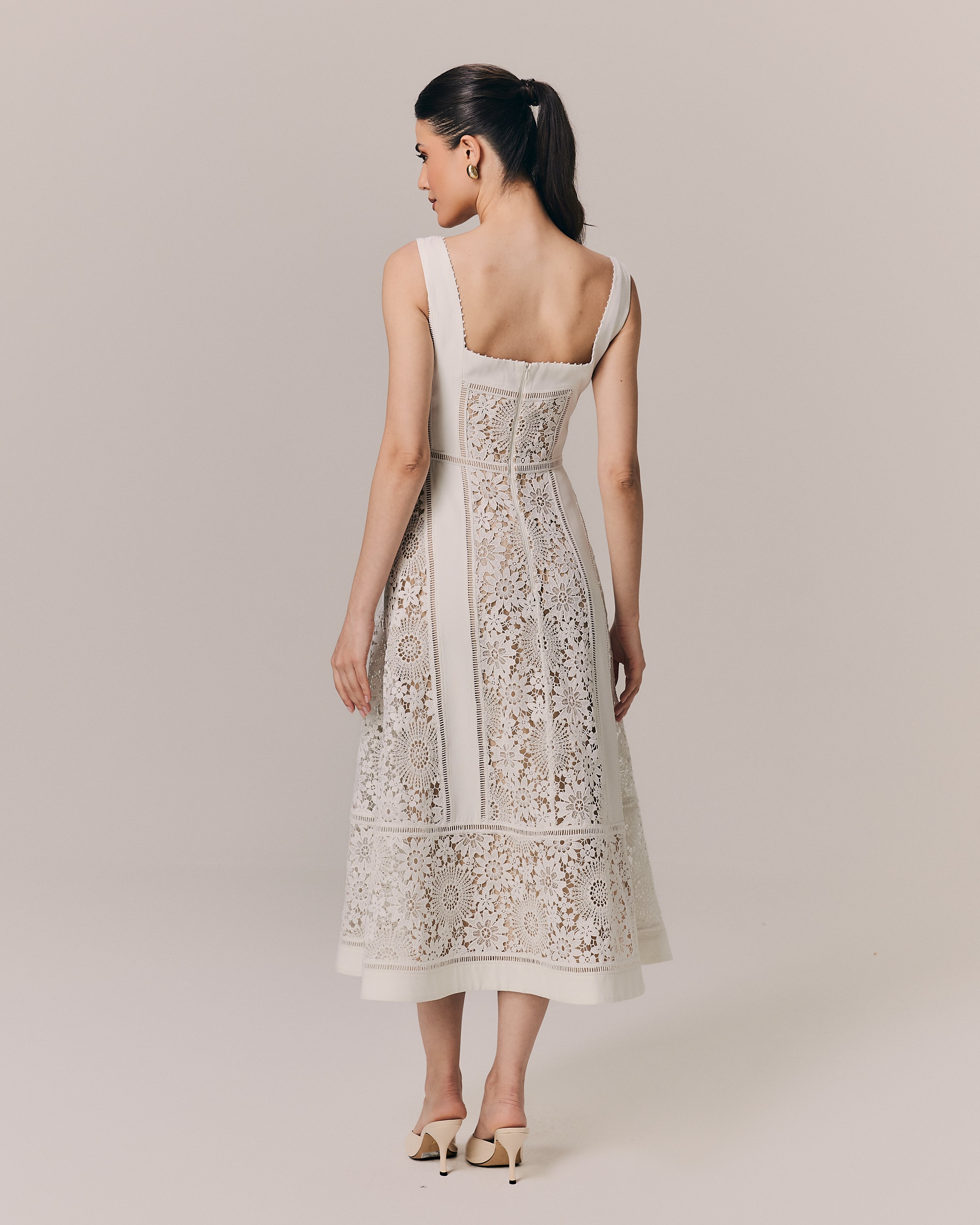 VESTIDO MIDI CELESTE OFF WHITE OFF WHITE