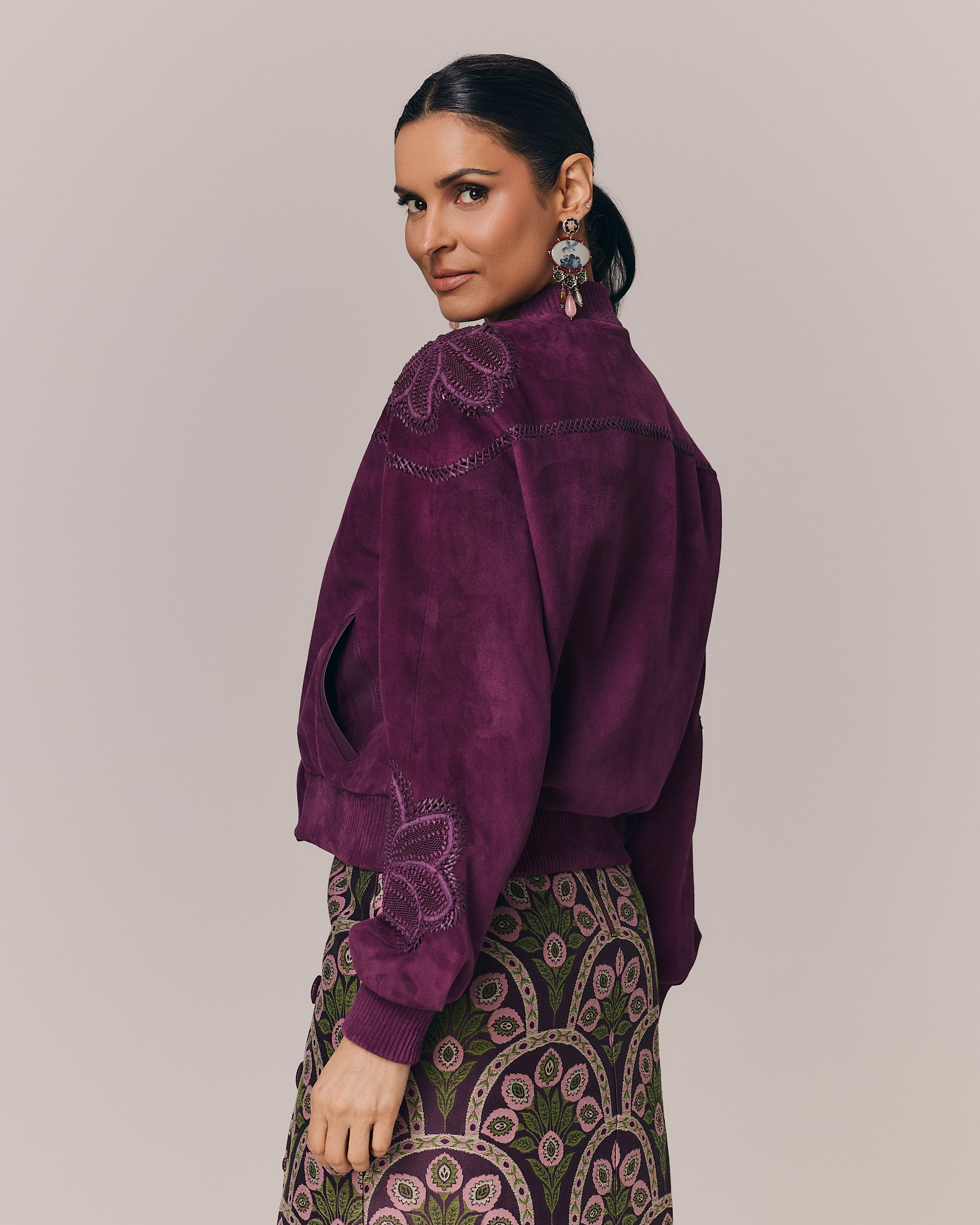 JAQUETA MABEL COURO VINO