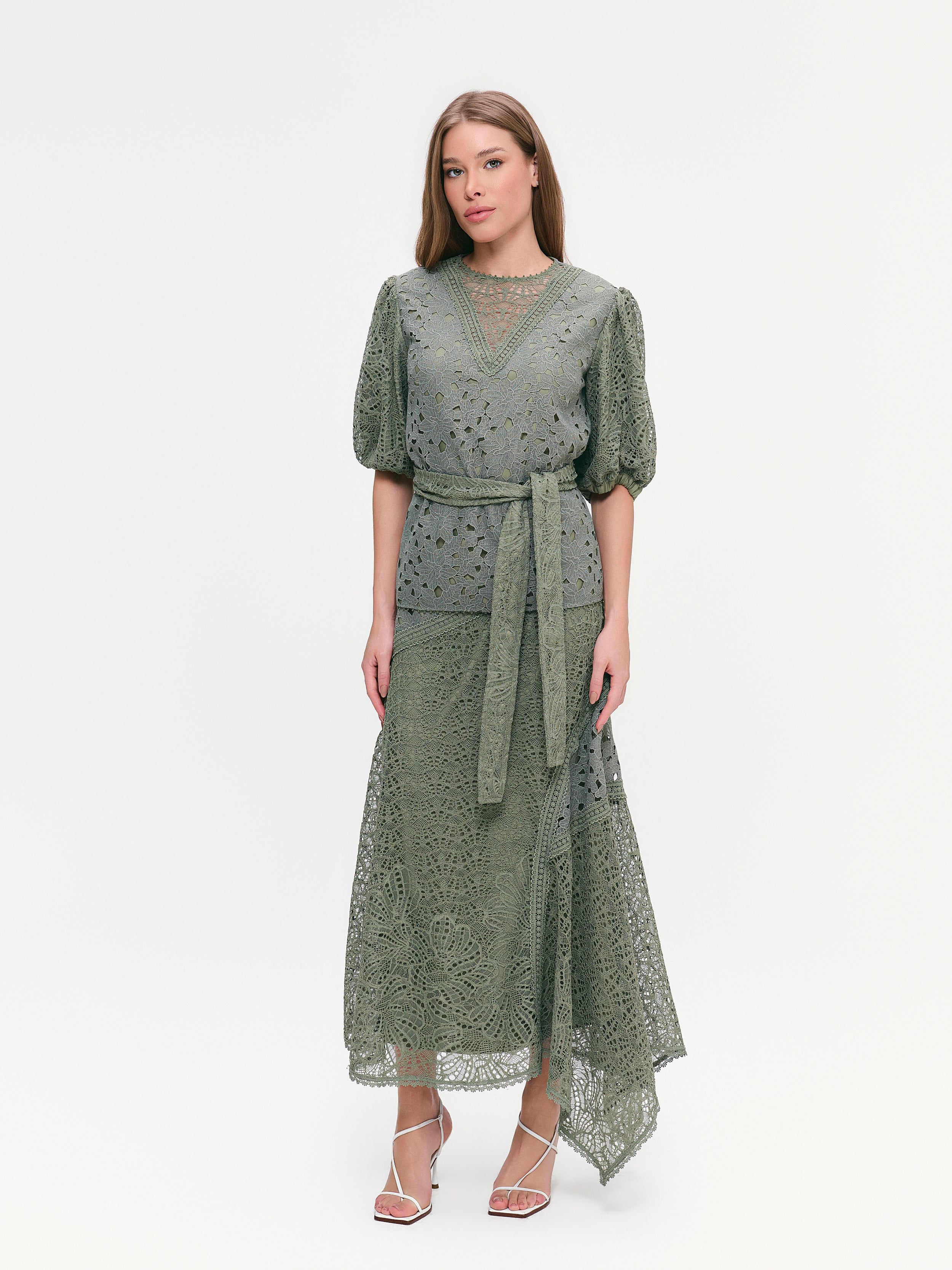 SAIA MIDI GABI VERDE OLIVA