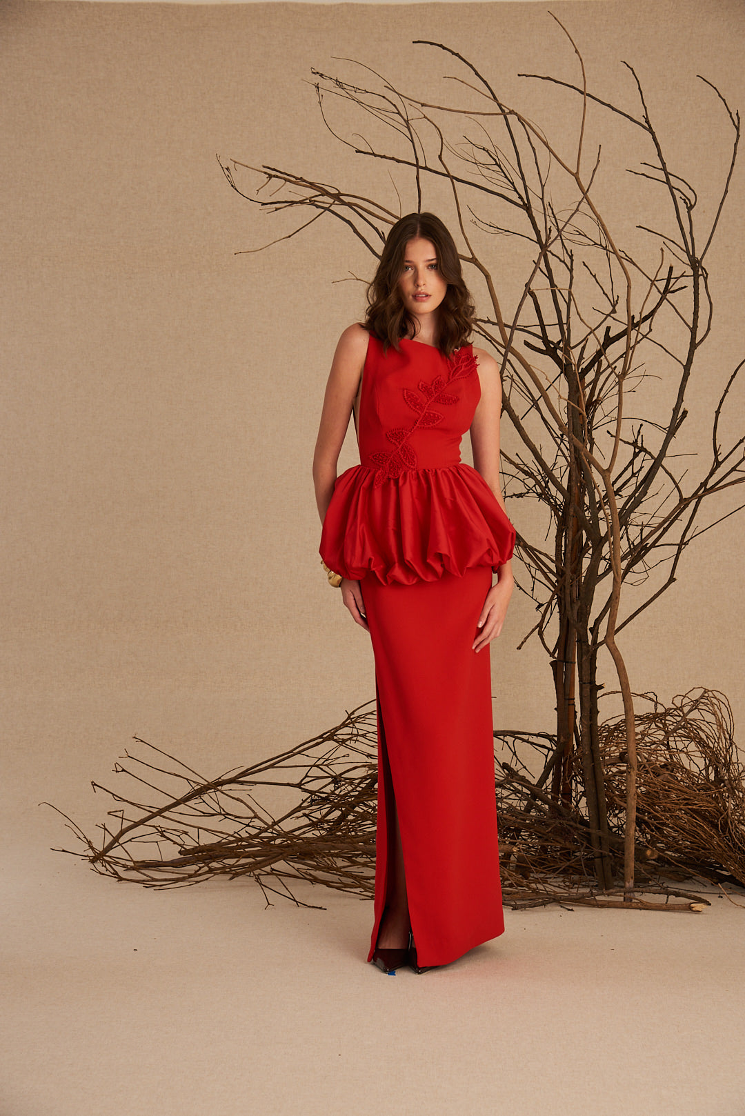 VESTIDO LONGO VIRGINIA VERMELHO CARMIN