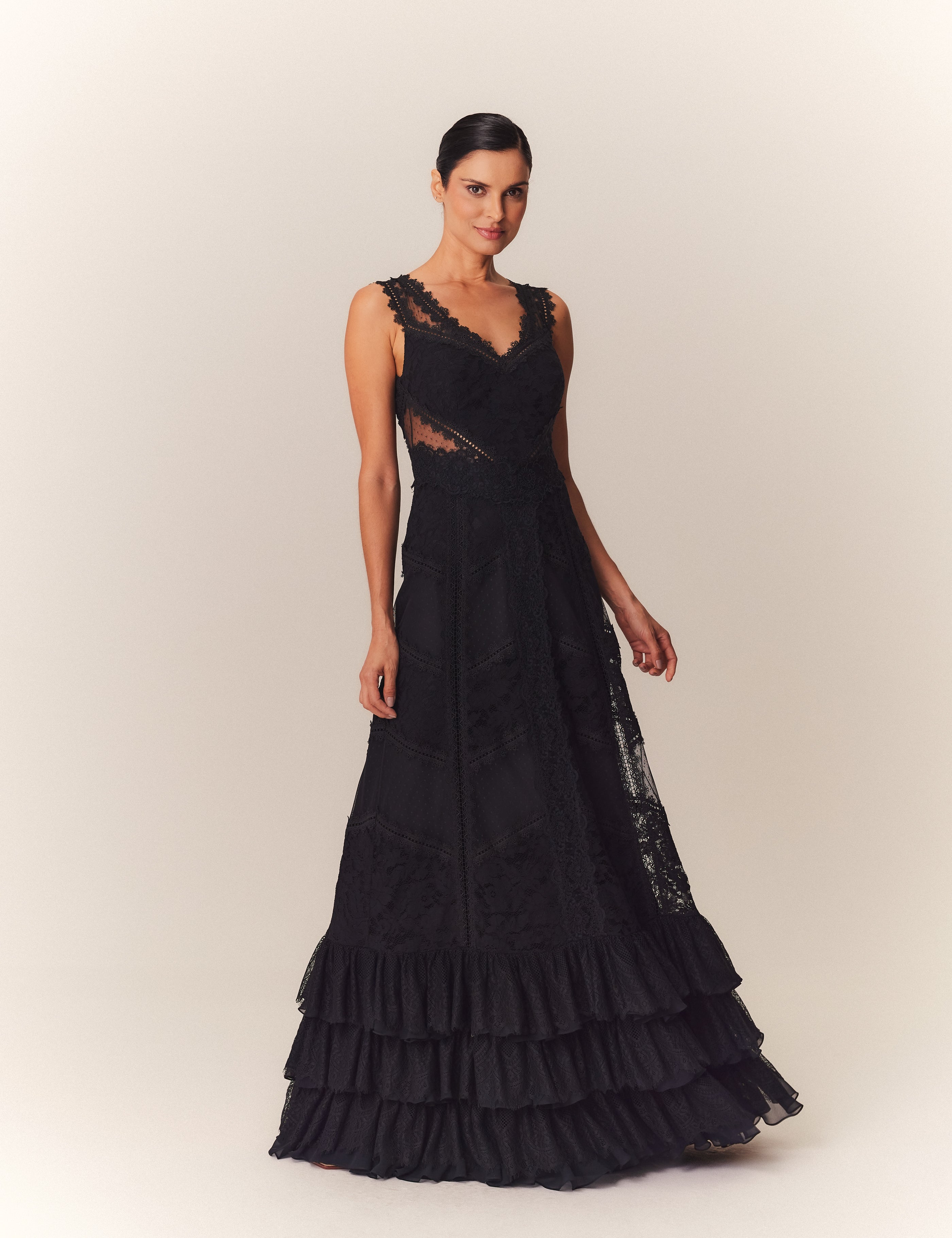 VESTIDO LONGO FIORELA PRETO