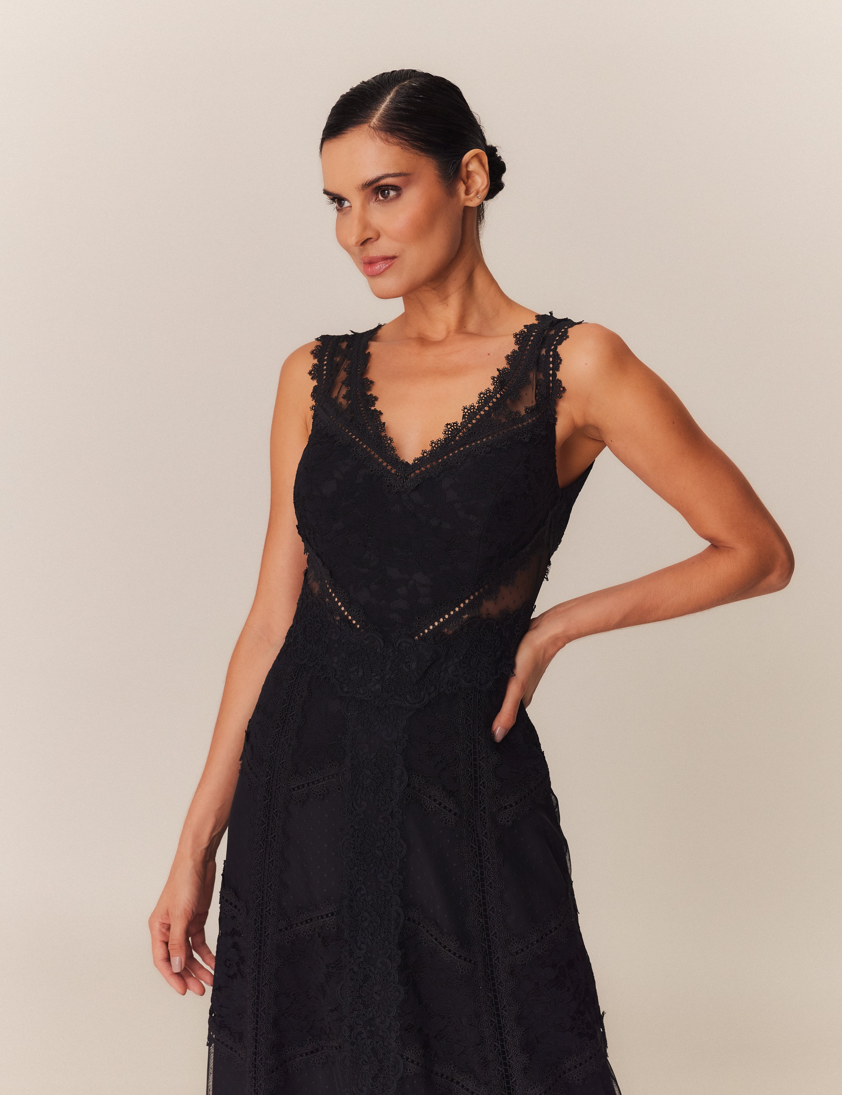 VESTIDO LONGO FIORELA PRETO
