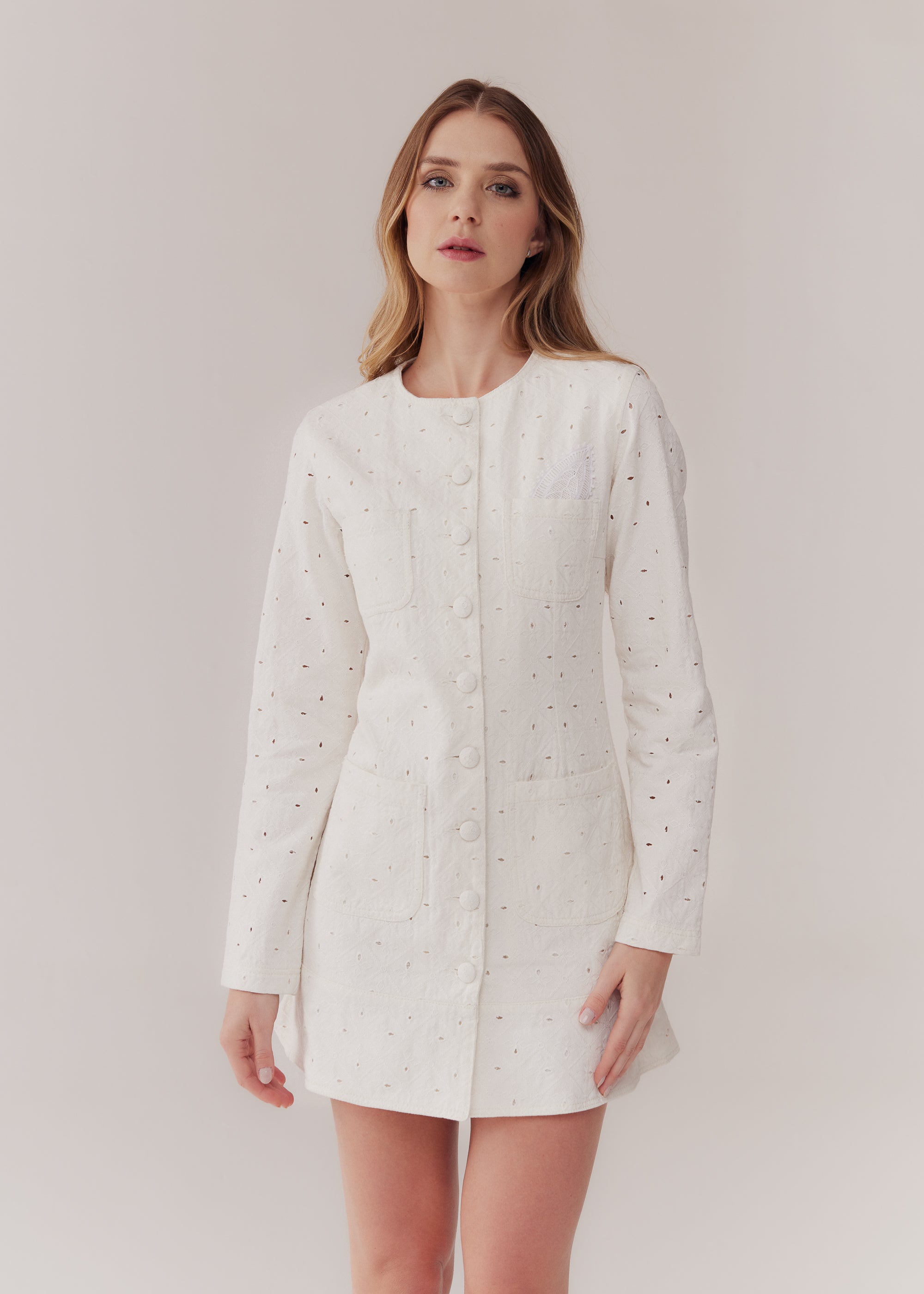 VESTIDO CURTO HELOISA OFF WHITE