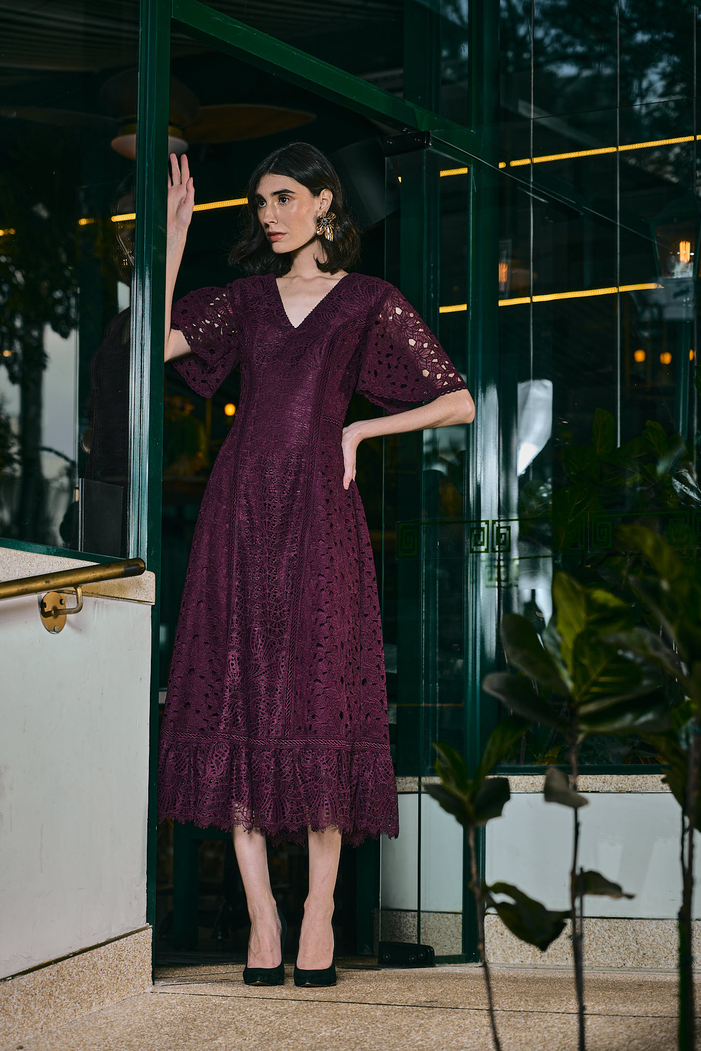 VESTIDO MIDI ALANA VINO