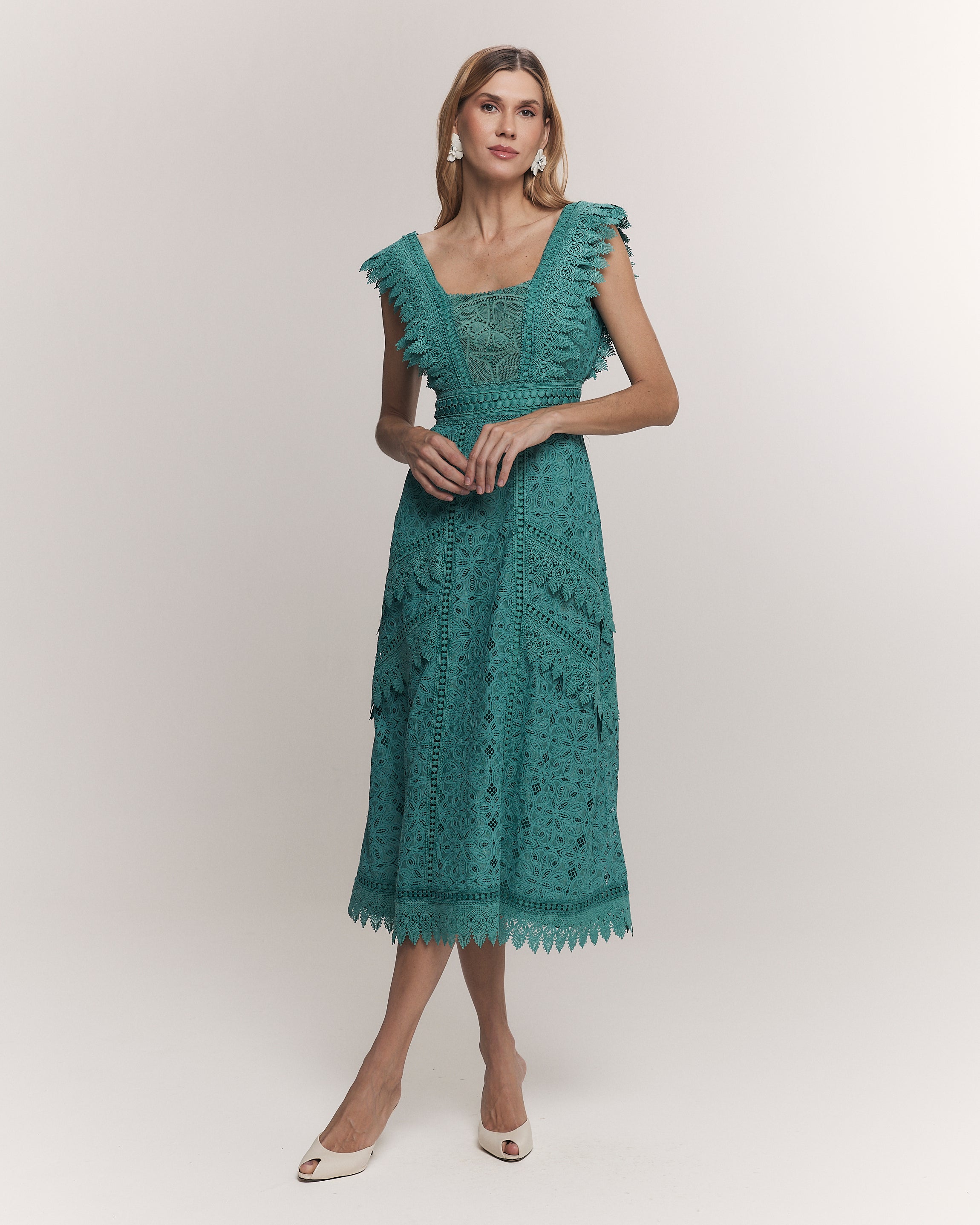 VESTIDO MIDI SAMIRA VERDE ALGA