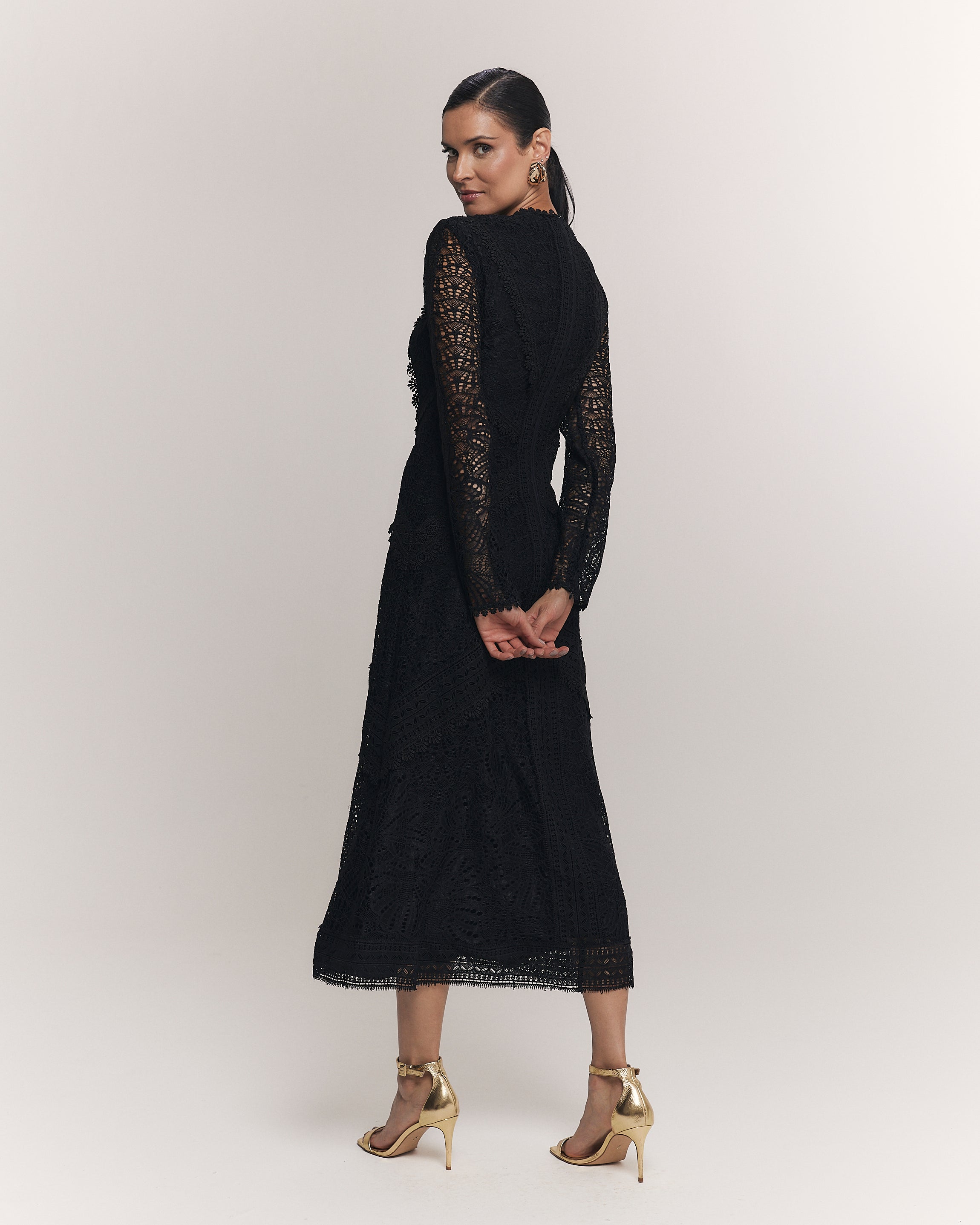 VESTIDO MIDI LIGIA PRETO