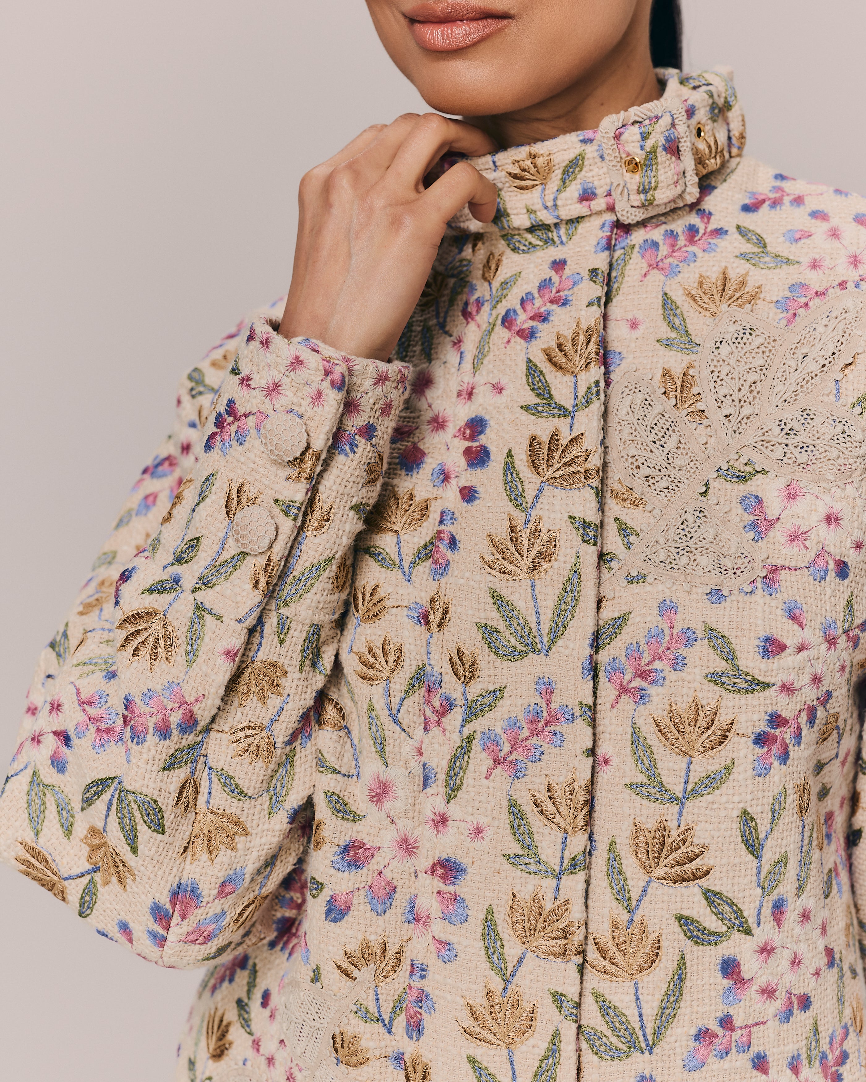 JAQUETA LUXEMBURGO BORDADO JARDIM