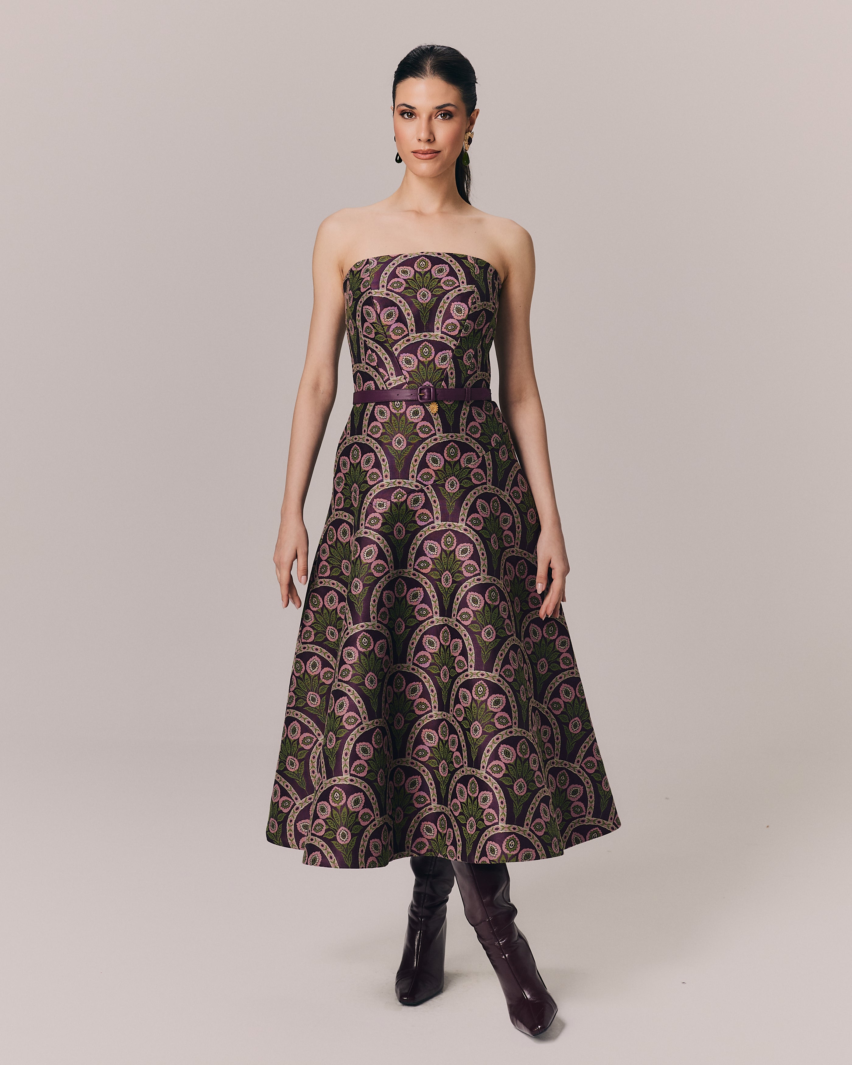 VESTIDO MIDI QUARTIER ESTAMPA SAINT GERMAIN