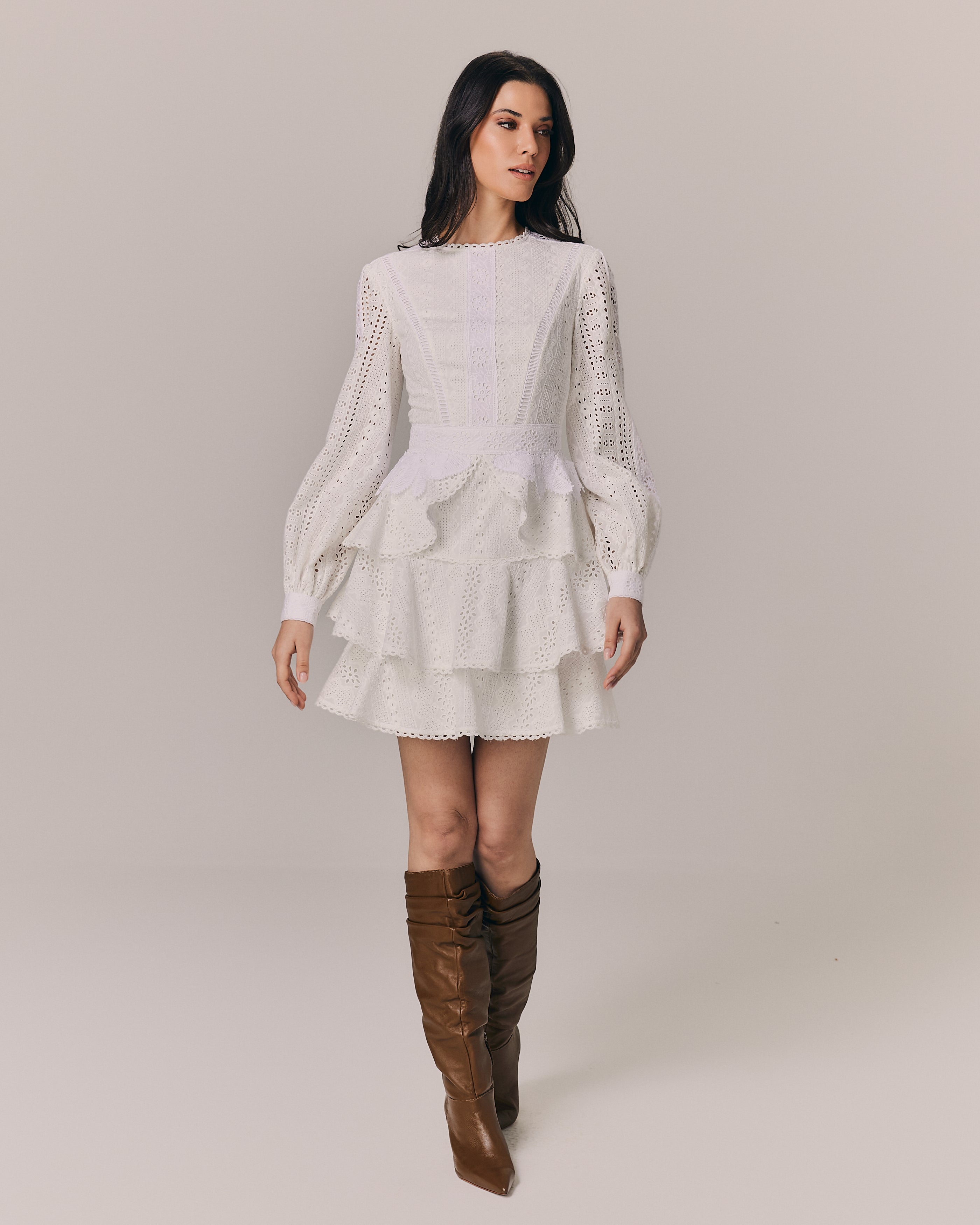 VESTIDO CURTO GIULIA OFF WHITE