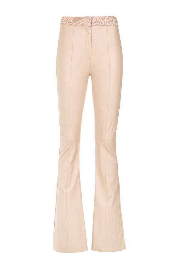 CALÇA MAGALI FLARE COURO COM RENASCENÇA